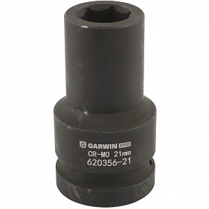 GARWIN PRO 620356-21 Головка, 1", 21 мм, торцевая, 6-гранная, ударная, глубокая