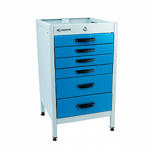 GARWIN PRO MST-T6-7035-5015 Тумба 6 ящиков Standart, без крышки, светло-серый каркас, светло-синие ящики, 7035+5015