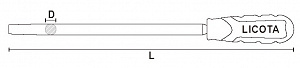 Licota RFC308 Напильник круглый бархатный №3, 200 мм, с рукояткой