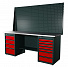 RUNTEC RTI20Z-TI7-TI4-P20-P20-3020 Верстак серии Industrial, 2000 мм, оцинк, тумба с 7-ю ящиками + тумба с 4-мя ящиками, экран 1000, красный RAL 3020-4004