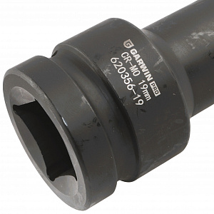 GARWIN PRO 620356-19 Головка, 1", 19 мм, торцевая, 6-гранная, ударная, глубокая