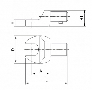 GARWIN INDUSTRIAL 505570-57-14 Насадка для динамометрического ключа рожковая 57 мм, с посадочным квадратом 14*18
