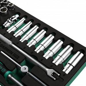 GARWIN PRO 646058 Набор торцевых головок 3/8" 36 пр. в ложементе EVA