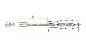 GARWIN INDUSTRIAL GSX-CB04 Отвертка с головкой c двухкомпонентной ручкой искробезопасная 8х100 мм