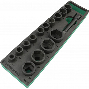 GARWIN PRO 620015 Набор ударных головок 1/2" 10 - 32 мм 15 пр. в ложементе EVA