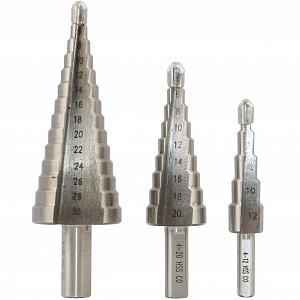 GARWIN INDUSTRIAL 102560-4-12*4-30 Набор ступенчатых сверл 4-12, 4-20, 4-30 мм, HSS-Co5
