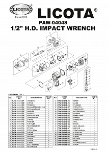 Licota PAW-04048 Гайковерт пневматический ударный 1/2" 1085 Нм (113 кГм), композитный