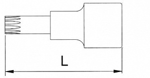Licota H4RM14 Головка со вставкой, 1/2", M14, 55 мм