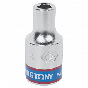 Головка торцевая стандартная шестигранная 1/4", 4 мм KING TONY 233504M