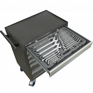 GARWIN PRO S01006-169 Тележка инструментальная 6 полок с комплектом инструмента, 169 пр., серая