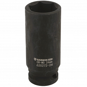 GARWIN PRO 620272-24 Головка, 1/2", 24 мм, торцевая, 6-гранная, ударная, глубокая