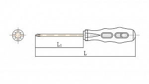 GARWIN INDUSTRIAL GSX-D10 Отвертка крестовая c двухкомпонентной ручкой искробезопасная PZ4х200 мм