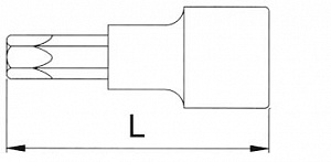 Licota H4T050A Головка со вставкой, 1/2", T50, 100 мм