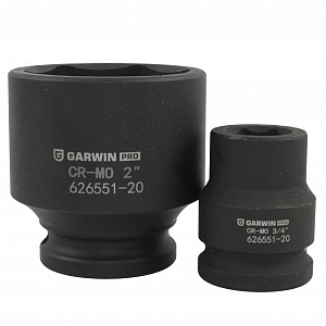 GARWIN PRO 626551-20 Набор ударных головок дюймовых 3/4", 56 мм, 20 пр., 3/4" — 2"