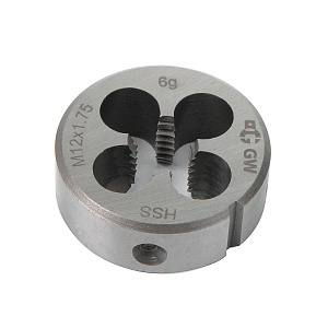 GARWIN INDUSTRIAL GM-DC12175 Плашка M 12x1,75, HSS, DIN 223, 6g, 38x14 мм