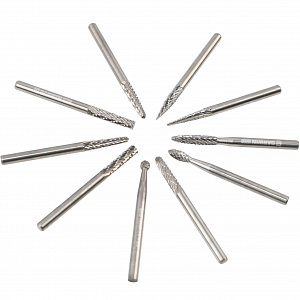 GARWIN INDUSTRIAL GM-CBS10-900777-3 Набор борфрез твердосплавных 3 мм, VHM, DC, 10 предметов (модель 900777)