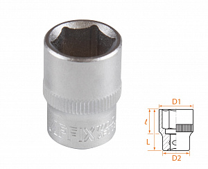 Головка торцевая стандартная шестигранная 3/8", 14 мм AFFIX AF00030014