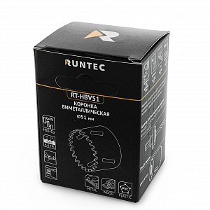 RUNTEC RT-HBV51 Коронка биметаллическая 51 мм RUNTEC BiM HSS-Co8, 4-6 TPI