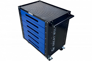 Инструментальная тележка Great Wolf 6 ящиков, колеса с тормозом, синяя GWT-B6