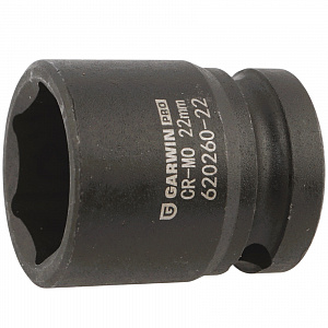 GARWIN PRO 620260-22 Головка, 1/2", 22 мм, торцевая, 6-гранная, ударная
