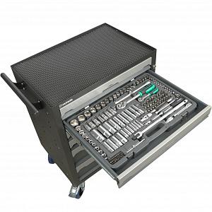 GARWIN PRO S01006-169 Тележка инструментальная 6 полок с комплектом инструмента, 169 пр., серая
