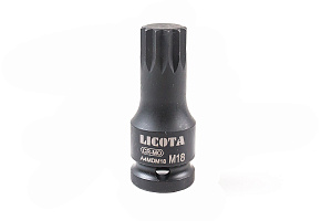 Licota A4MDM18 Головка Spline ударная 1/2", M18 для болта задней ступицы VAG