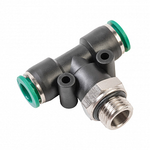 GARWIN PRO 808520-Т-8-8-14 Фитинг цанговый Т-тройник М1/4" 8 мм, с уплотнением, пластм. корпус