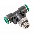 GARWIN PRO 808520-Т-8-8-14 Фитинг цанговый Т-тройник М1/4" 8 мм, с уплотнением, пластм. корпус-4004
