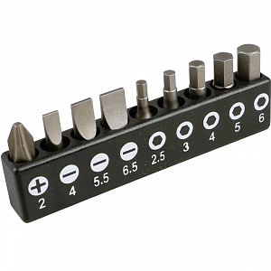 GARWIN PRO 632502 Набор бит 1/4" 25 мм на держателе SL, PH, HEX