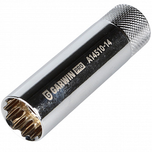 GARWIN PRO A14510-14 Головка, 3/8", 14 мм, торцевая, 12-гранная, глубокая, тонкостенная, свечная