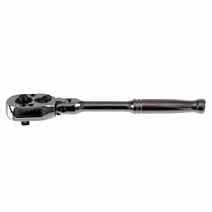 Трещотка 1/4", 150 мм, 24 зубца, флажковая с кнопкой, шарнирная KING TONY 2781-06P