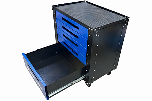 Инструментальная тележка Great Wolf 5 ящиков, колеса с тормозом, синяя GWT-B5