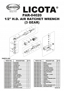 Licota PAR-04020 Пневмотрещотка 1/2" 108 Нм (11 кГм)