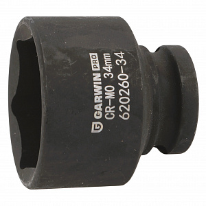 GARWIN PRO 620260-34 Головка, 1/2", 34 мм, торцевая, 6-гранная, ударная