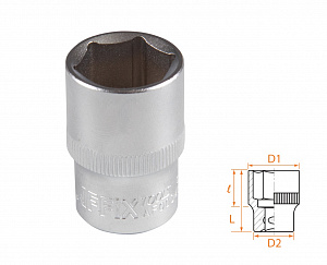 Головка торцевая стандартная шестигранная 1/2", 19 мм AFFIX AF00040019