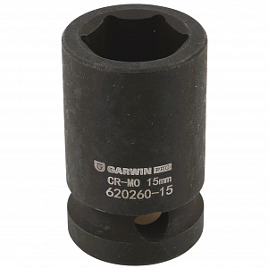 GARWIN PRO 620260-15 Головка, 1/2", 15 мм, торцевая, 6-гранная, ударная