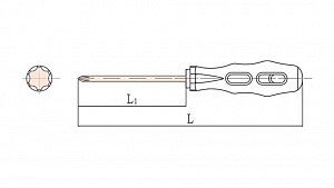 GARWIN INDUSTRIAL GSX-DA12 Отвертка Торкс c двухкомпонентной ручкой искробезопасная T40х200 мм