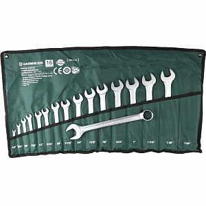 GARWIN PRO 606515-16 Набор ключей комбинированных дюймовых 16 предметов 1/4"-1-1/4"
