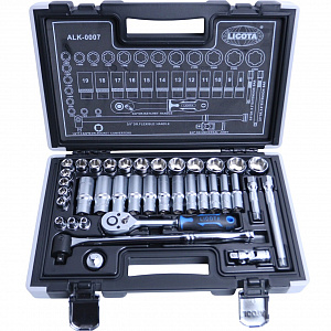 Licota ALK-0007 Набор торцевых головок 3/8" 6-ти гранных super lock 37 пр., 6-24 мм