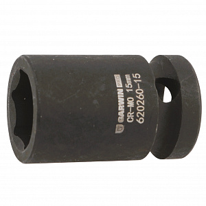 GARWIN PRO 620260-15 Головка, 1/2", 15 мм, торцевая, 6-гранная, ударная