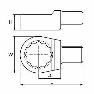 GARWIN INDUSTRIAL 505580-41-24 Насадка для динамометрического ключа накидная 41 мм с посадочным квадратом 24*32