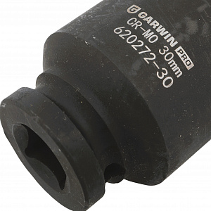 GARWIN PRO 620272-30 Головка, 1/2", 30 мм, торцевая, 6-гранная, ударная, глубокая