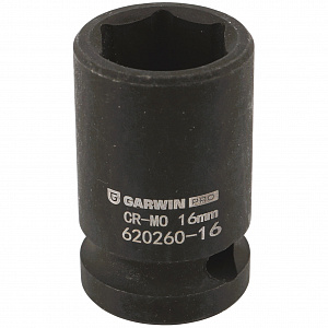 GARWIN PRO 620260-16 Головка, 1/2", 16 мм, торцевая, 6-гранная, ударная