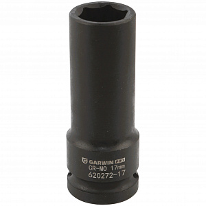 GARWIN PRO 620272-17 Головка, 1/2", 17 мм, торцевая, 6-гранная, ударная, глубокая
