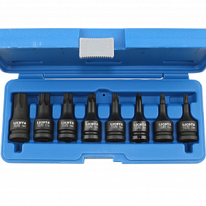 Licota ASA-40002S Набор TORX ударных в кейсе 1/2" T30, T40, T45, T50, T55, T60, T70, T80 мм 8 пр, длина 60 мм