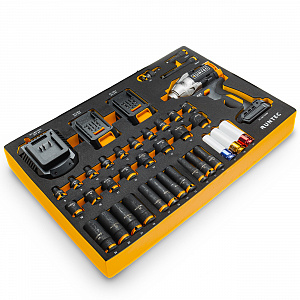 RUNTEC RT-IWIS1E39F Набор с аккумуляторным гайковертом, ударными головками и аксессуарами RUNTEC 1/2", 8-32 мм, CrMo в ложементе EVA, 39 пр.