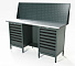 RUNTEC RTS16Z-TS7-TS7-P16-7016 Верстак серии Standart, 1600 мм, оцинк, тумба с 7-ю ящиками + тумба с 7-ю ящиками, экран 500, серый RAL 7016-4004