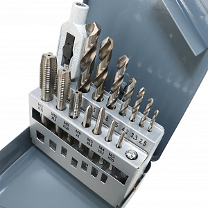 GARWIN INDUSTRIAL GM-TMS15 Набор метчиков М3 - 12, HSS, DIN352, 15 предметов