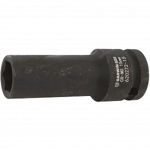 GARWIN PRO 620272-15 Головка, 1/2", 15 мм, торцевая, 6-гранная, ударная, глубокая