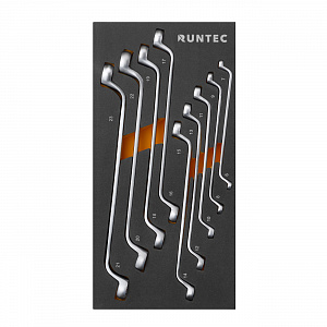 RUNTEC RT-WBE9 Набор ключей накидных 75° RUNTEC CrV 6x7-21x23 мм в ложементе EVA, 9 предметов